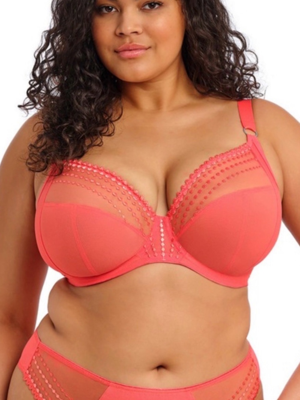 Elomi Matilda Plunge Sunset Orange Bra Size 36F